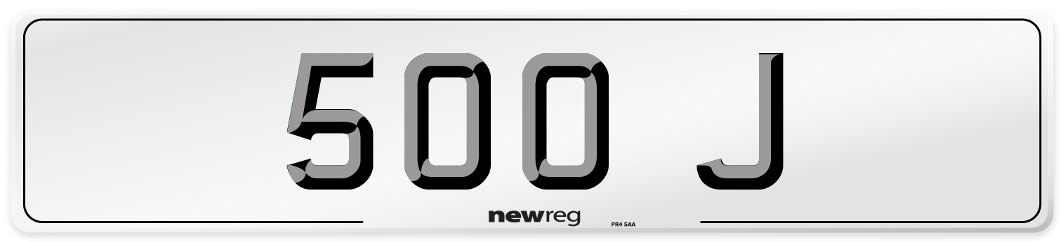 500 J Number Plate from New Reg